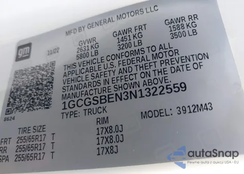 2022 Chevrolet Colorado 2Wd Short Box Wt from USA, damaged, VIN 1GCGSBEN3N1322559